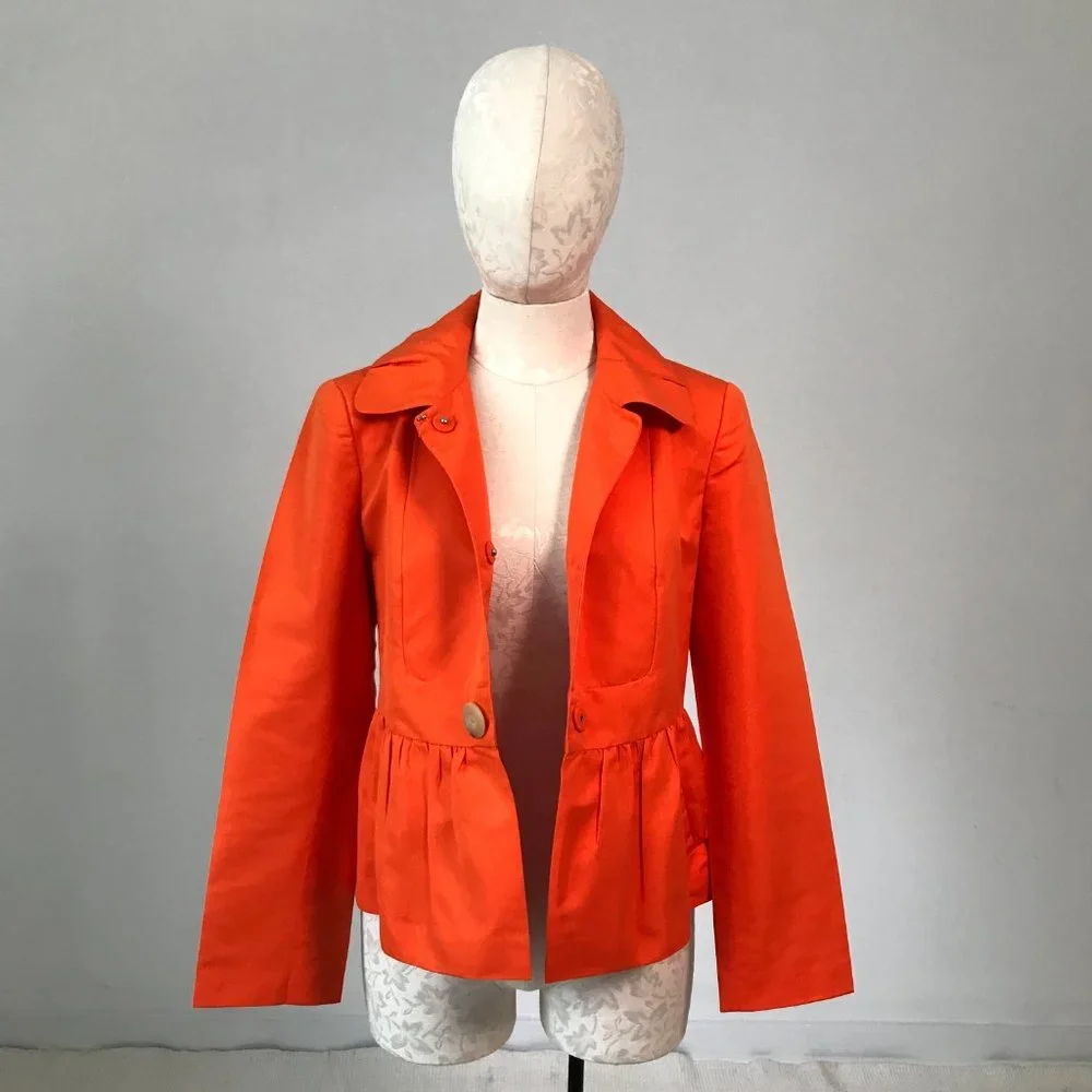Magaschoni S Silk Cotton 365 Jacket Blazer Orange - Picture 4 of 13